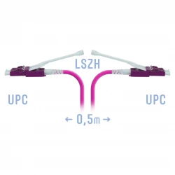 Патчкорд оптический LC/UPC-LC/UPC MM (OM4) Duplex (HD) 0,5 метрa, 2мм