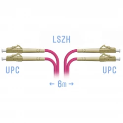 Патчкорд оптический LC/UPC-LC/UPC MM (OM4) Duplex 6 метров
