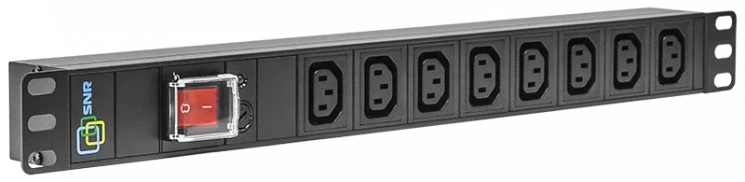 Блок электрических розеток на 8 гнезд IEC320 C13, без шнура питания с вилкой C14