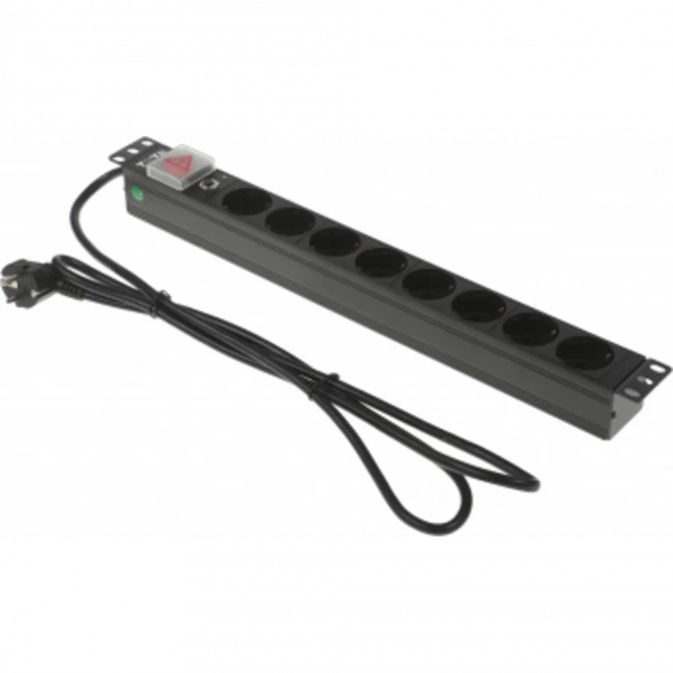 Блок распределения питания Lanmaster TWT-PDU19-16A8P-1.8 гор.размещ. 8xSchuko базовые 16A Schuko 1.8