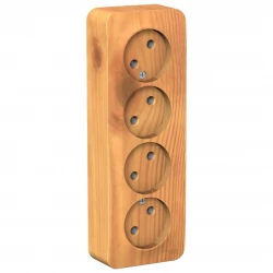 Розетка 4-м ОП Blanca 16А IP20 250В без заземл. без защ. шторок с изолир. пластиной ясень SE BLNRA00