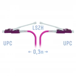 Патчкорд оптический LC/UPC-LC/UPC MM (OM4) Duplex (HD) 0,3 метрa, 2мм