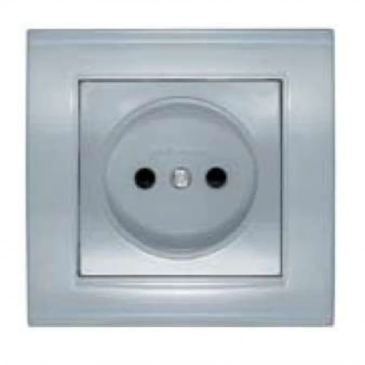 Розетка 1-м СП Бриллиант 16А IP20 без заземл. защ. шторки серебр. UNIVersal 7949841