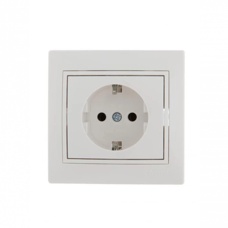 Розетка 1-м СП Mira 16А IP20 с заземл. с бел. вставкой керамика бел. LEZARD 701-0202-122