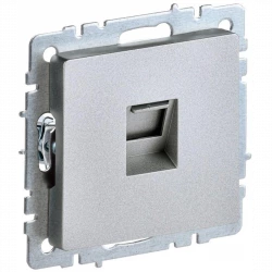 Розетка компьютерная СП RJ45 кат.5E BRITE РК10-БрА алюм. IEK BR-K10-1-K47