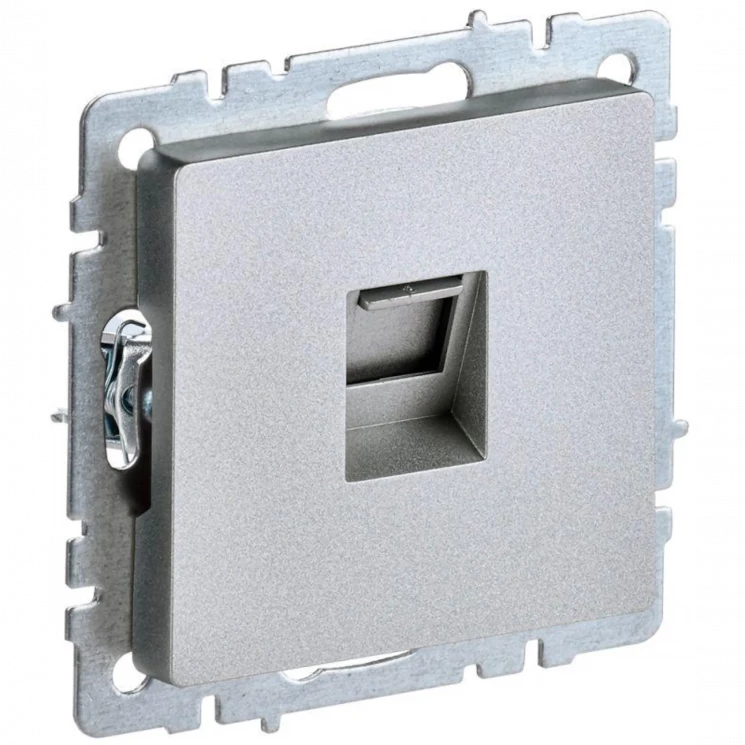 Розетка компьютерная СП RJ45 кат.5E BRITE РК10-БрА алюм. IEK BR-K10-1-K47