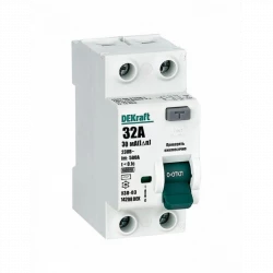 Выключатель дифференциального тока (УЗО) 2п 32А 30мА тип AC 6кА УЗО-03 DEKraft 14208DEK