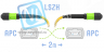 Патчкорд оптический MPO/APC FF SM, 12 волокон, 2 метра (Cross)