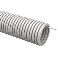 Труба гофрированная ПВХ d16мм с протяжкой сер. (уп.10м) IEK CTG20-16-K41-010I