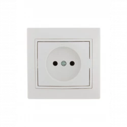 Розетка 1-м СП Mira 16А IP20 без заземл. с бел. вставкой керамика бел. LEZARD 701-0202-121