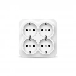 Розетка 4-м ОП 16А IP20 с заземл. бел. квадрат IONICH 1449