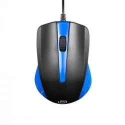 Мышь Оклик 225M черный/синий оптическая (1200dpi) USB (3but)