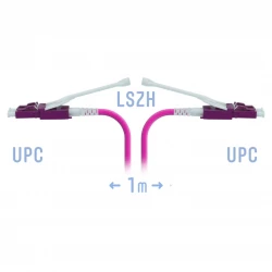 Патчкорд оптический LC/UPC-LC/UPC MM (OM4) Duplex (HD) 1 метр, 2мм