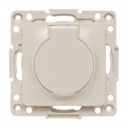 Розетка 1-м СП Стокгольм 16А IP44 с заземл.защ. шторки с крышкой механизм бел. PROxima EKF EYR16-028