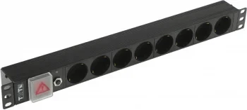 Блок распределения питания Lanmaster TWT-PDU19-10A8P-1.8 гор.размещ. 8xSchuko базовые 10A Schuko 1.8