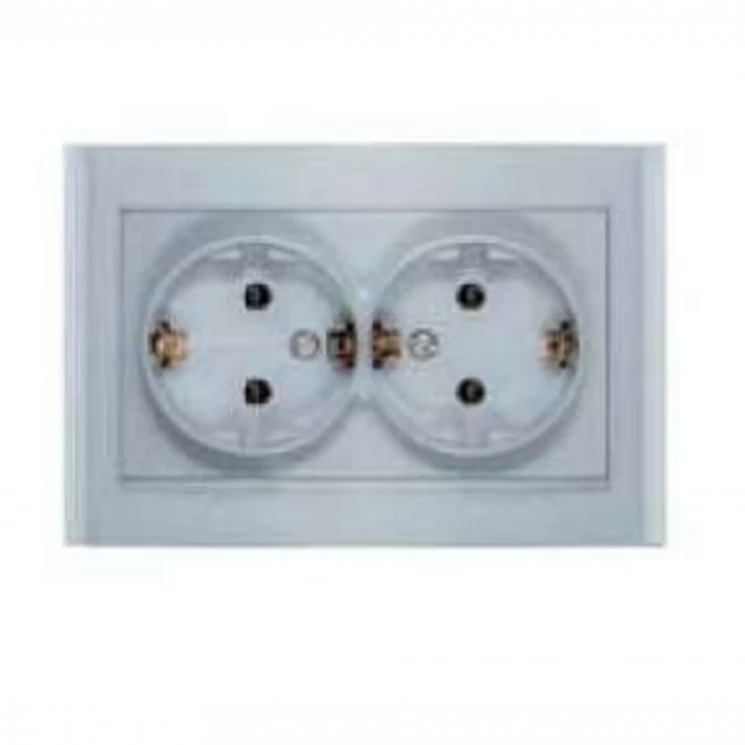 Розетка 2-м СП Бриллиант 16А IP20 с заземл. серебр. UNIVersal 7949780