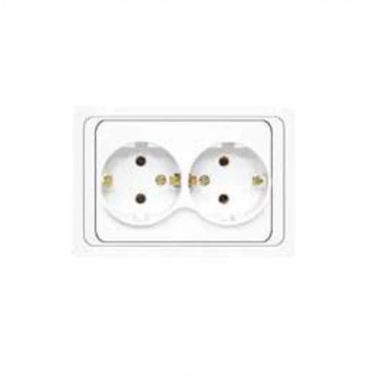 Розетка 2-м СП Валери 16А IP20 с заземл. бел. UNIVersal В0128