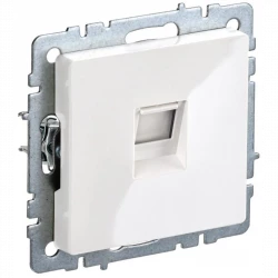 Розетка компьютерная СП RJ45 кат.5E BRITE РК10-БрБ бел. IEK BR-K10-1-K01