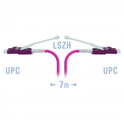 Патчкорд оптический LC/UPC-LC/UPC MM (OM4) Duplex (HD) 7 метров, 2мм