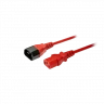 Кабель питания IEC320-C14/IEC320-C13, 220B, 10А, 1.8м, красный (для резервного питания)