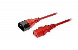 Кабель питания IEC320-C14/IEC320-C13, 220B, 10А, 1.8м, красный (для резервного питания)