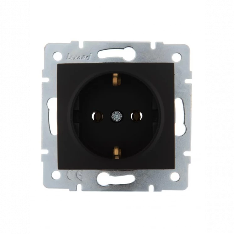 Розетка 1-м СП Karina с заземл. термопласт механизм черн. бархат LEZARD 707-4288-122B