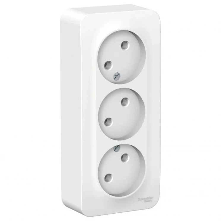 Розетка 3-м ОП Blanca 16А IP20 250В без заземл. без защ. шторок с изолир. пластиной бел. SE BLNRA000