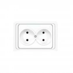 Розетка 2-м СП Валери 16А IP20 без заземл. бел. UNIVersal В0102