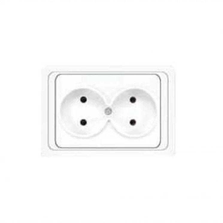 Розетка 2-м СП Валери 16А IP20 без заземл. бел. UNIVersal В0102