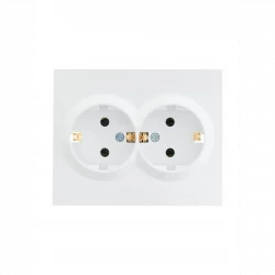 Розетка 2-м СП VESNA с заземл. ПБТ бел. LEZARD 742-0200-127B