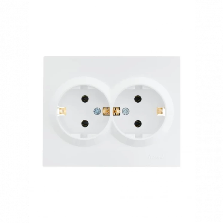 Розетка 2-м СП VESNA с заземл. ПБТ бел. LEZARD 742-0200-127B