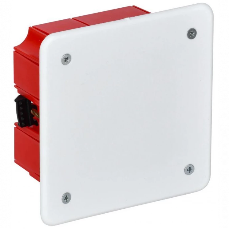 Коробка распаячная CП 92х92х45 IP20 КМ41022 для полых стен (с саморезами пластиковые лапки с крышкой