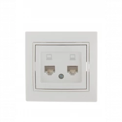 Розетка компьютерная 2-м СП Mira RJ45 бел./бел. LEZARD 701-0202-141