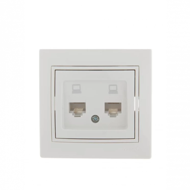 Розетка компьютерная 2-м СП Mira RJ45 бел./бел. LEZARD 701-0202-141
