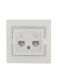 Розетка компьютерная 2-м СП Mira RJ45 бел./бел. LEZARD 701-0202-141