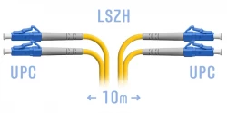 Патчкорд оптический LC/UPC SM Duplex 10 метров
