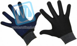 09-0262, Перчатки нейлоновые с частичным покрытием ладони и пальцев «Точка» ПВХ черные