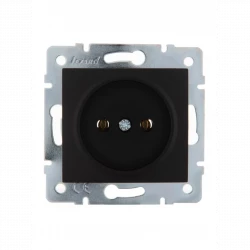 Розетка 1-м СП Karina 16А IP20 без заземл. термопласт механизм черн. бархат LEZARD 707-4288-121B