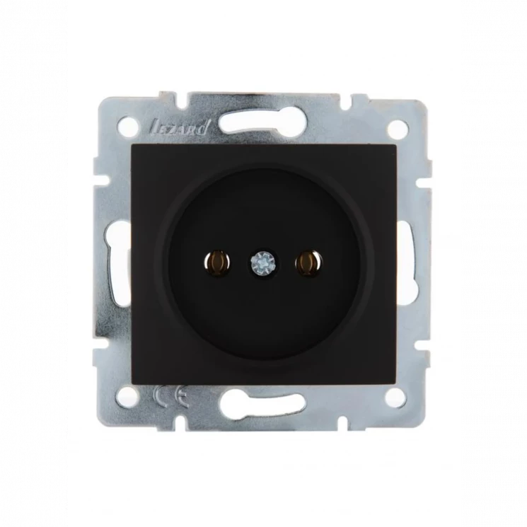 Розетка 1-м СП Karina 16А IP20 без заземл. термопласт механизм черн. бархат LEZARD 707-4288-121B