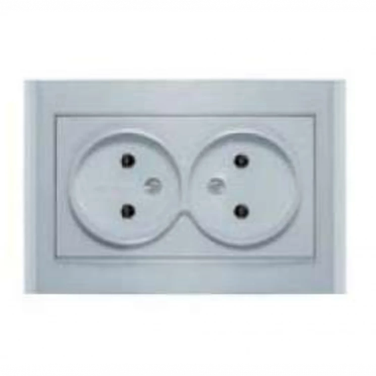 Розетка 2-м СП Бриллиант 16А IP20 без заземл. серебр. UNIVersal 7949766