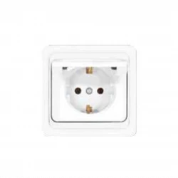 Розетка 1-м СП Валери 16А IP20 с заземл. с крышкой бел. UNIVersal В0029