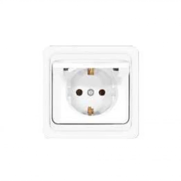 Розетка 1-м СП Валери 16А IP20 с заземл. с крышкой бел. UNIVersal В0029