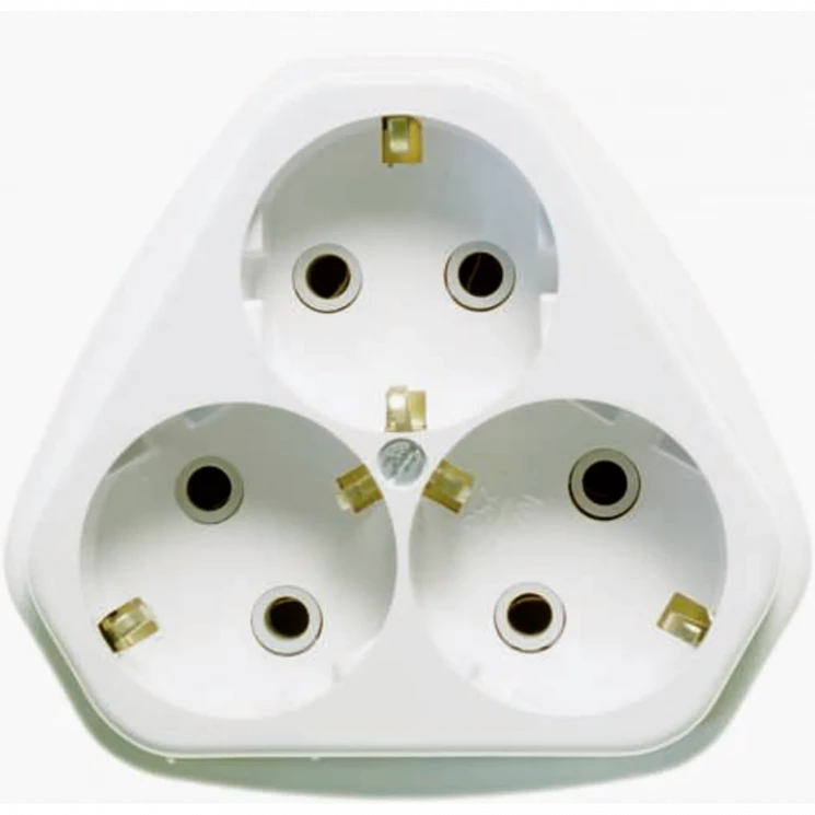 Розетка 3-м СП РС10/16-835 16А IP20 с заземл. бел. Кунцево 5929