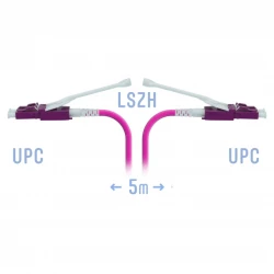 Патчкорд оптический LC/UPC-LC/UPC MM (OM4) Duplex (HD) 5 метров, 2мм
