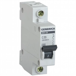 Выключатель автоматический модульный 1п С ВА47-29 20А 4.5кА GENERICA ИЭК MVA25-1-020-C