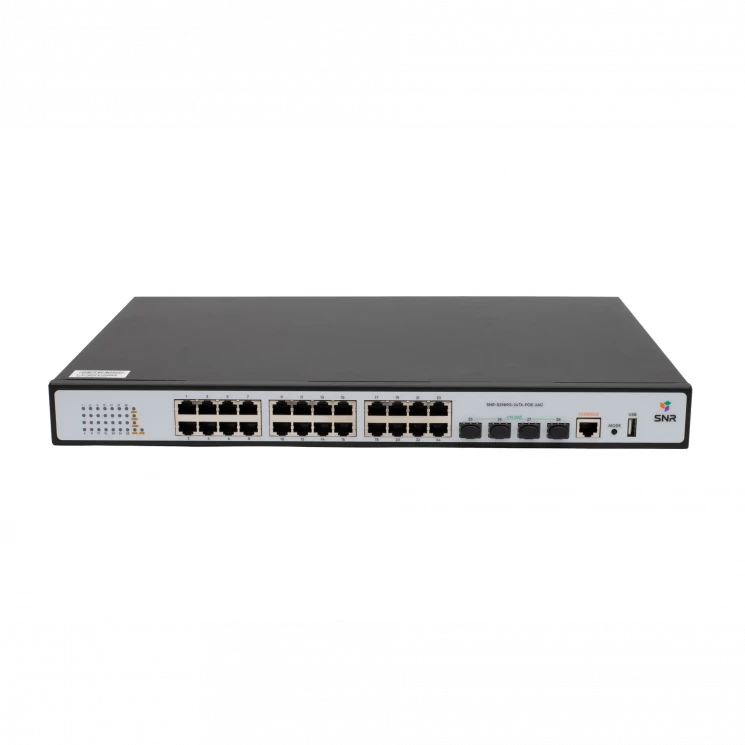 Управляемый PoE коммутатор уровня 2 SNR-S2989G-24TX-POE-2AC