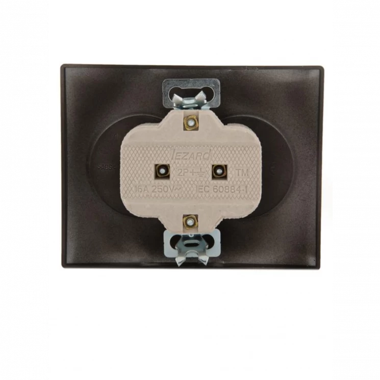 Розетка 2-м СП Karina 16А IP20 без заземл. термопласт черн. бархат LEZARD 707-4200-128B