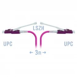 Патчкорд оптический LC/UPC-LC/UPC MM (OM4) Duplex (HD) 3 метрa, 2мм