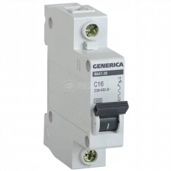 Выключатель автоматический модульный 1п С ВА47-29 16А 4.5кА GENERICA ИЭК MVA25-1-016-C