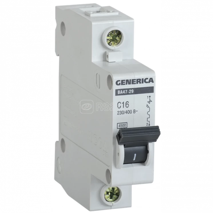 Выключатель автоматический модульный 1п С ВА47-29 16А 4.5кА GENERICA ИЭК MVA25-1-016-C